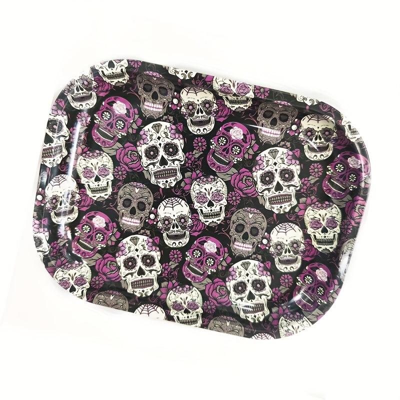 Halloween Skull Rolling Tray Metal Cartoon Washable Fruit Plate