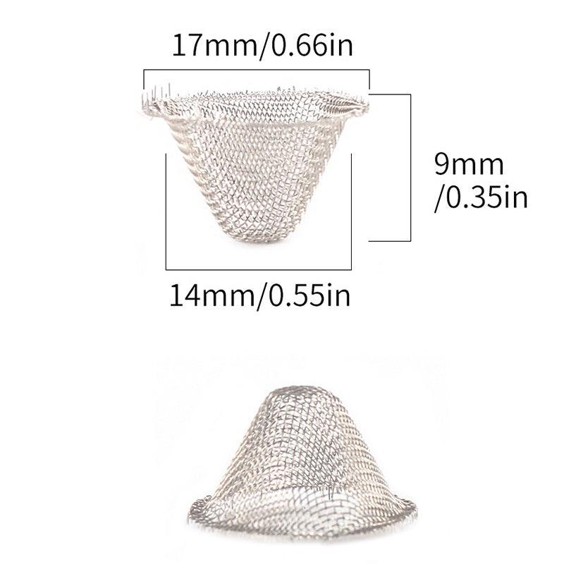 20pcs Metal Screen Funnel-shaped Filter Net Mini Filter Mesh