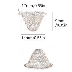 20pcs Metal Screen Funnel-shaped Filter Net Mini Filter Mesh