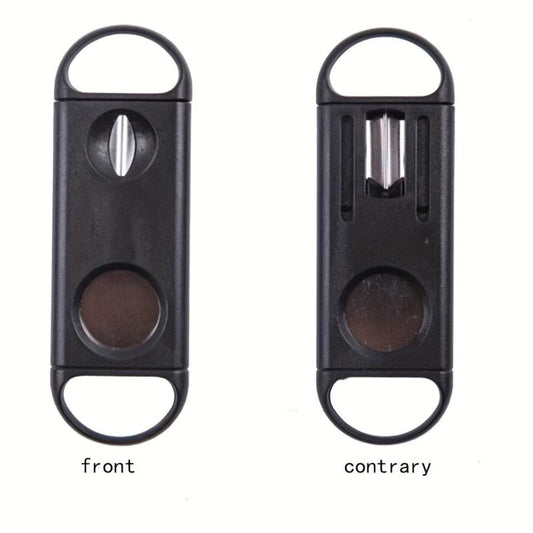 2 in 1 Plastic Cigar Scissors Stainless Steel Double Edge Cutter
