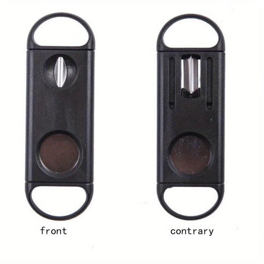 2 in 1 Plastic Cigar Scissors Stainless Steel Double Edge Cutter