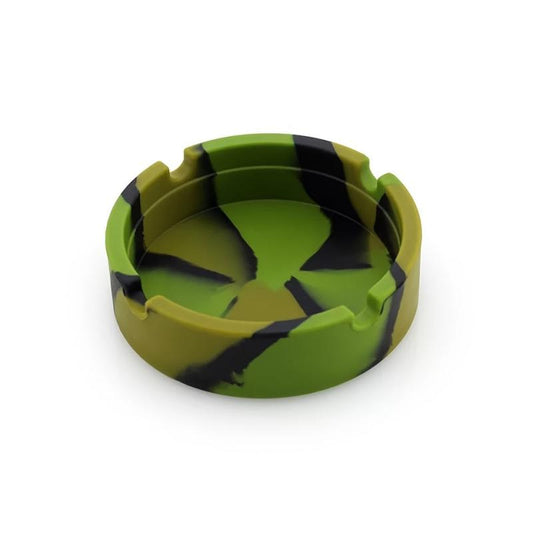 Soft Silicone Round Ashtray Portable Fluorescent Anti Scalding Cigarette Holder