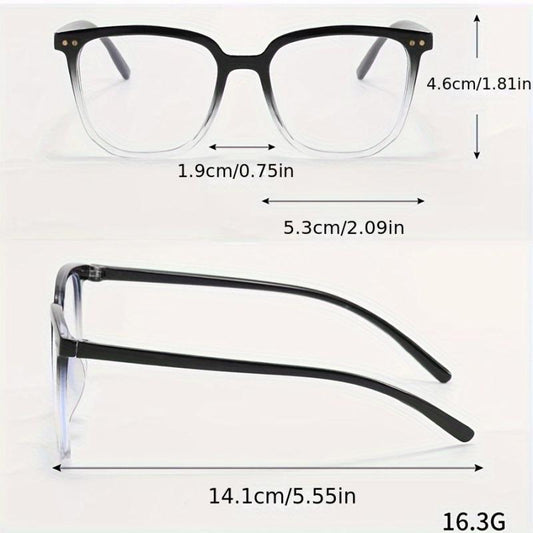 Gradient Colored Rivet Square Anti Light Glasses For Women's