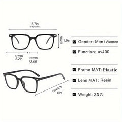 Y2K Style Light Blocking Glasses Clear Lens Reduce UV Glare