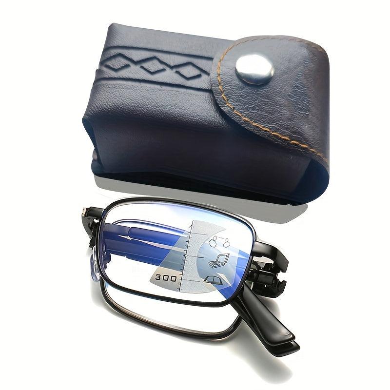 Foldable Multifocal Photochromic Reading Glasses Men UV400 Sun Glasses