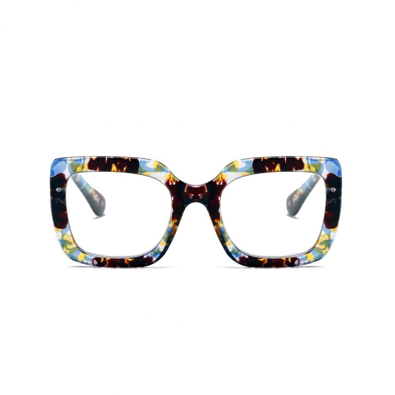 Retro Square Women's Reading Glasses Blackout Spring Hinge