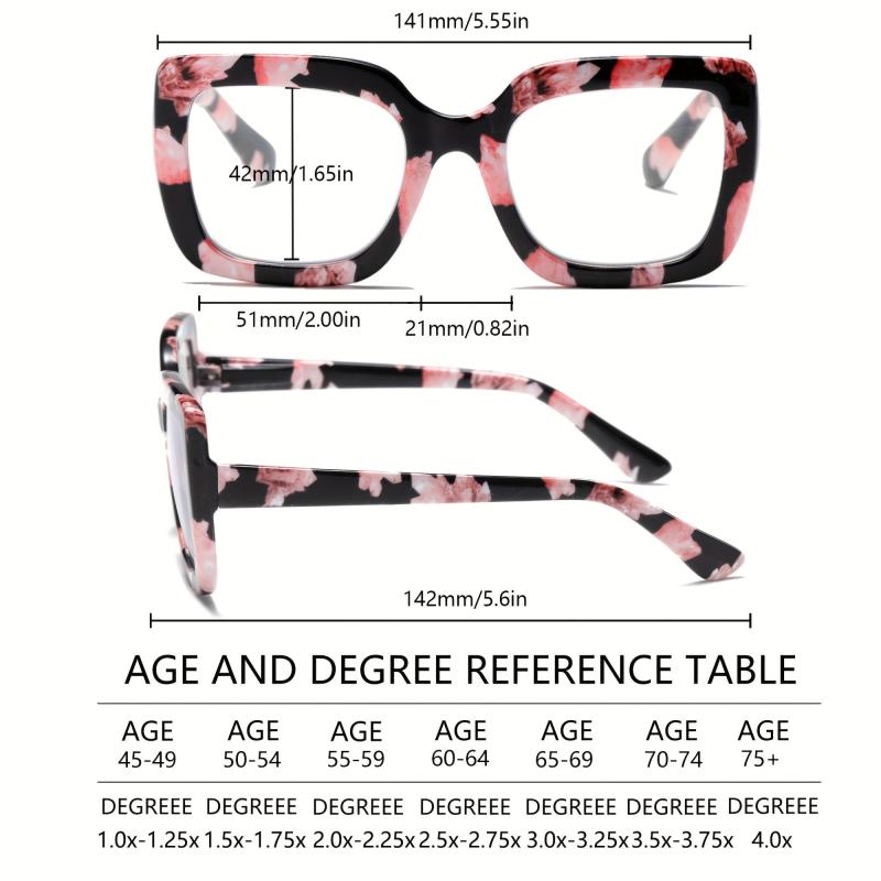 Retro Square Women's Reading Glasses Blackout Spring Hinge