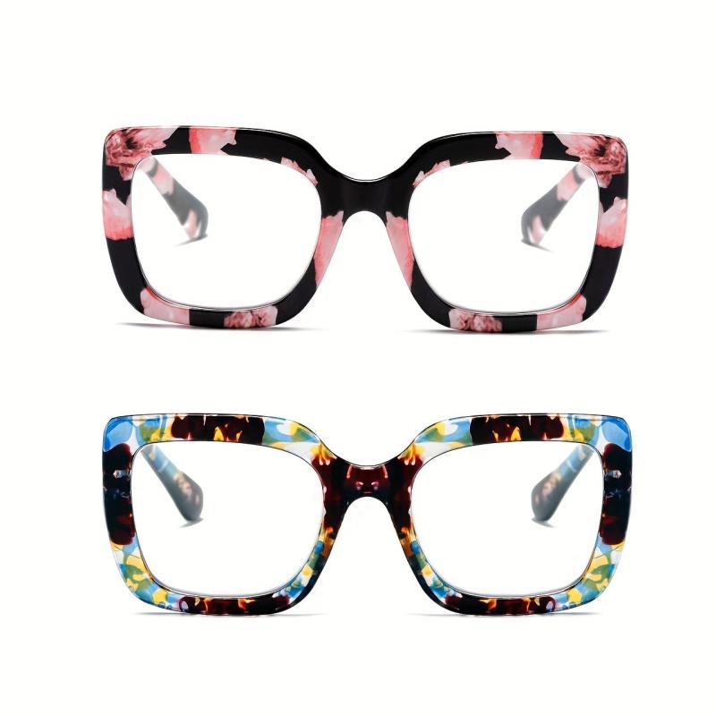 Retro Square Women's Reading Glasses Blackout Spring Hinge