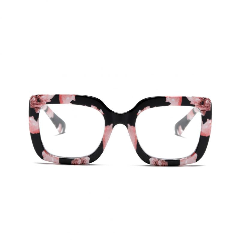 Retro Square Women's Reading Glasses Blackout Spring Hinge