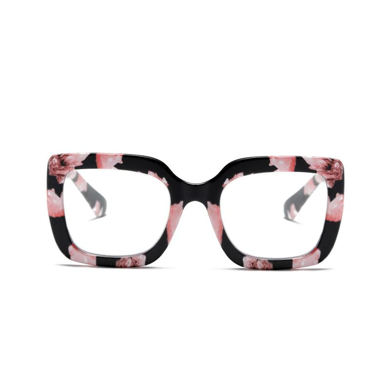 Retro Square Women's Reading Glasses Blackout Spring Hinge