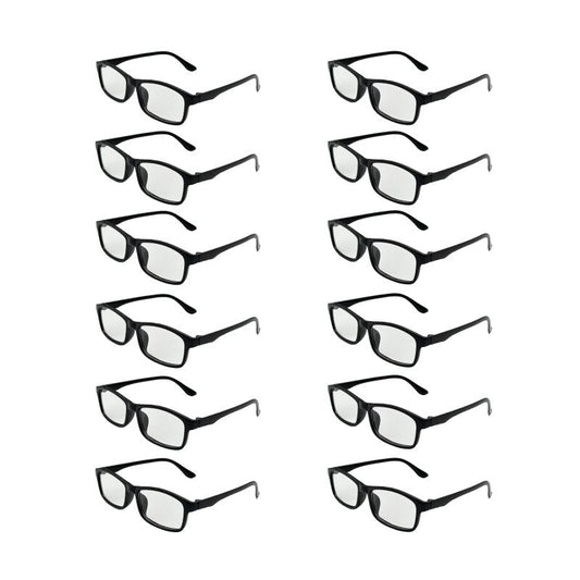 12 Pack Unisex Reading Glasses Anti Light Lens PC Frame Various Face Shapes