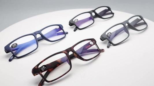 4 Pack Light Blocking Glasses Rectangular Frame Computer Eyeglasses