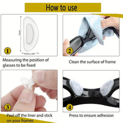 10 Pairs Silicone Adhesive Nose Pads for Glasses & Sunglasses