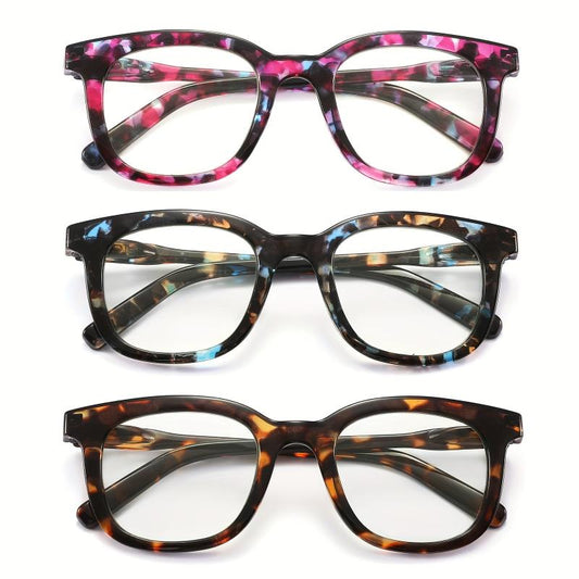 3Pack Square Computer Readers Light Blocking Glasses
