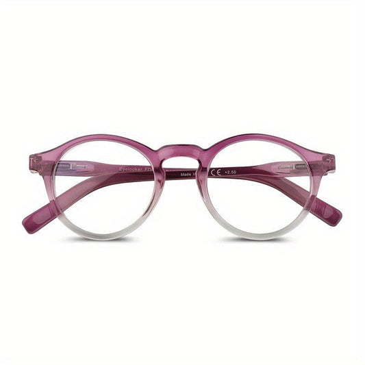 Round Unisex Readers Light Blocking Glasses Spring Hinge Comfort Eyeglasses