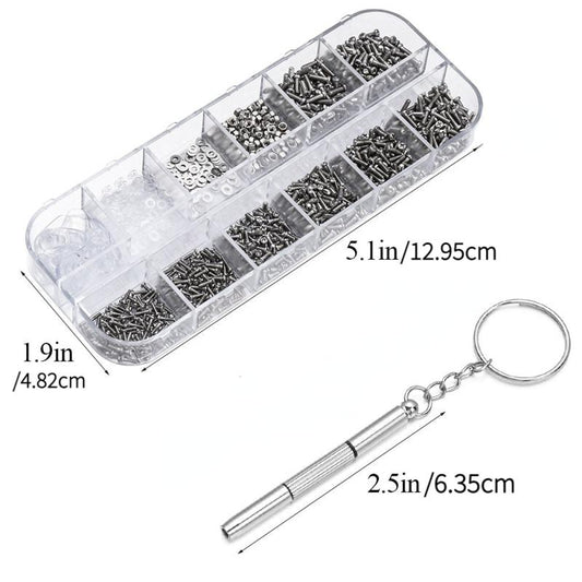 Eyeglasses Repair Kit Eyeglass Screws and Screwdriver for Glasses Sunglass