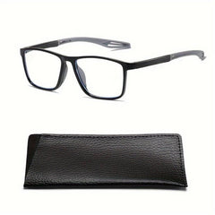 Stylish Silicone Anti Slip Reading Glasses with PU Leather Covers