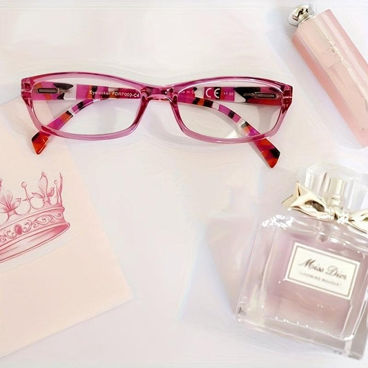 Stylish Pattern Print Light Blocking Reading Glasses For Women UV Protection