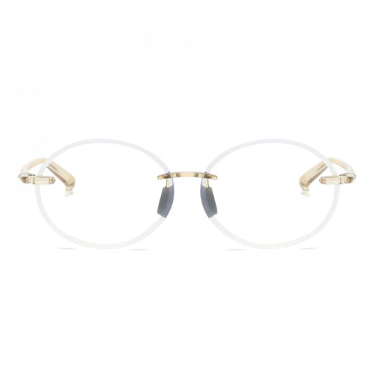 Round Rimless Frame PC Temples Presbyopia Reading Glasses