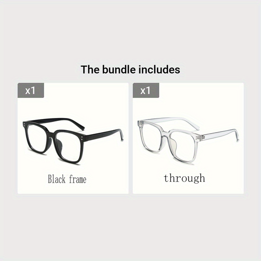 Men's Rimmed Glasses Ultra-light Box Myopia Large Face Flat Frame Tide-proof