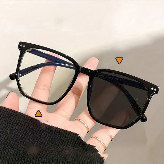 Light Sensing Glasses Large Frame Net Red Anti Light Changing Glasses