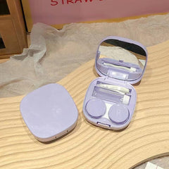 Portable Lens Case Mini Travel Kit Mirror Container Holder