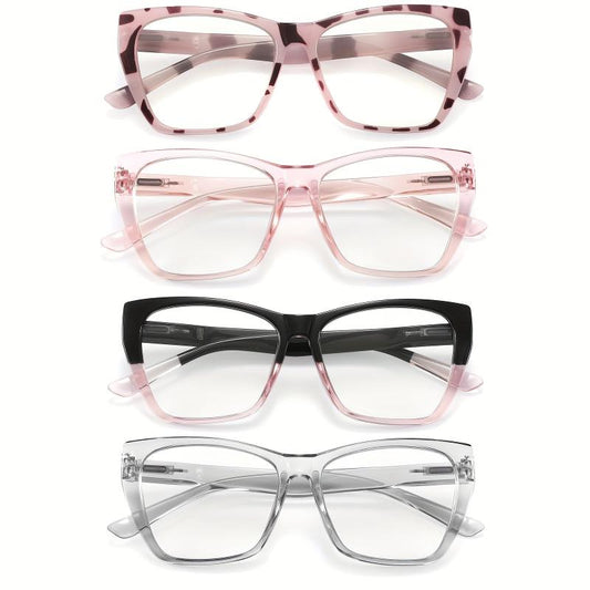 4Pack Light Blocking Glasses Women's Butterfly Frame Computer Readers