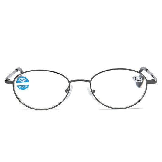 Metal Round Frame Light Blocking Lens Reading Glasses