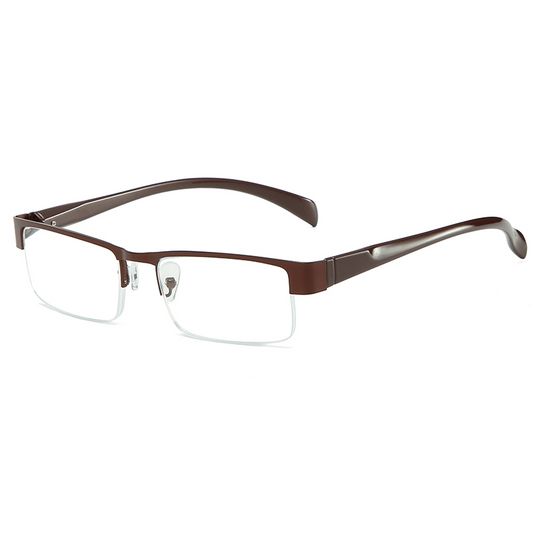 Metal Frame Squared Lens Spring Hinges Presbyopia Corrective Reading Glasses