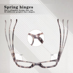 Square Reading Glasses Spring Hinge 1.0-3.5