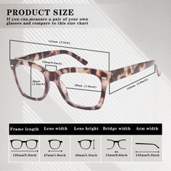 Square Reading Glasses Spring Hinge 1.0-3.5