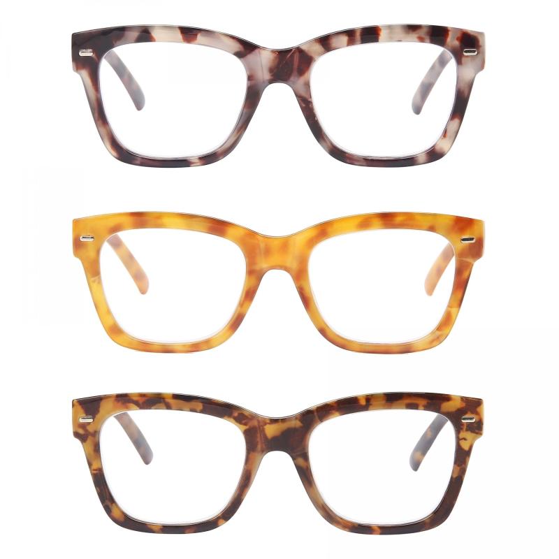 Square Reading Glasses Spring Hinge 1.0-3.5
