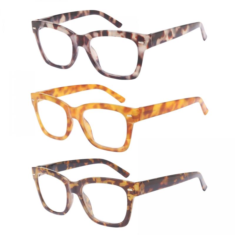 Square Reading Glasses Spring Hinge 1.0-3.5