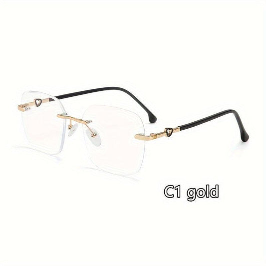 Heart Metal Frameless Anti Glasses for Light Blocking