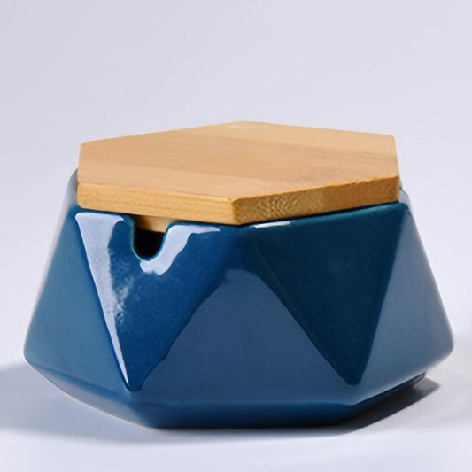 Ceramic Ashtray with Lid Home Hotel Office Decor Gift Men Women