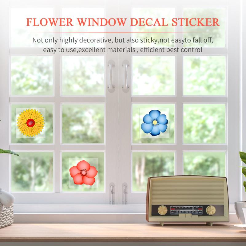 30Pcs Floral Style Fruit Fly Trap Window Sticker No Toxic Fly Paper For Home