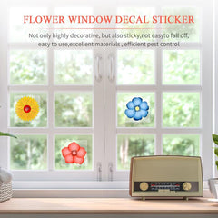 30Pcs Floral Style Fruit Fly Trap Window Sticker No Toxic Fly Paper For Home
