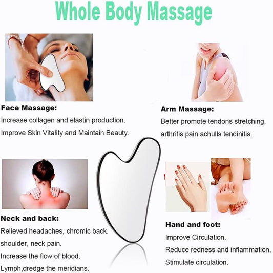 Stainless Steel Scraper Gua Sha Tool for Face Lift Anti Aging Skin Tightening
