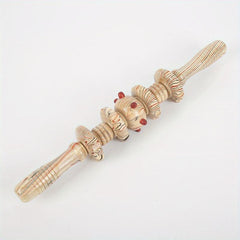 Wooden Abdominal Massager with Multiple Massage Wheels