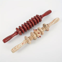 Wooden Abdominal Massager with Multiple Massage Wheels