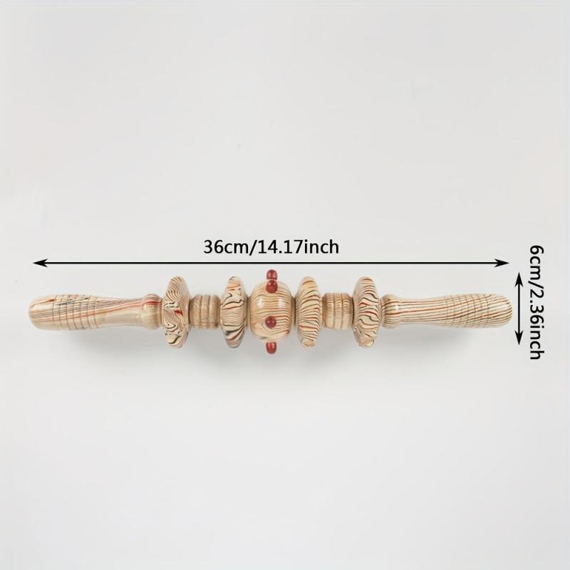 Wooden Abdominal Massager with Multiple Massage Wheels