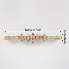 Wooden Abdominal Massager with Multiple Massage Wheels