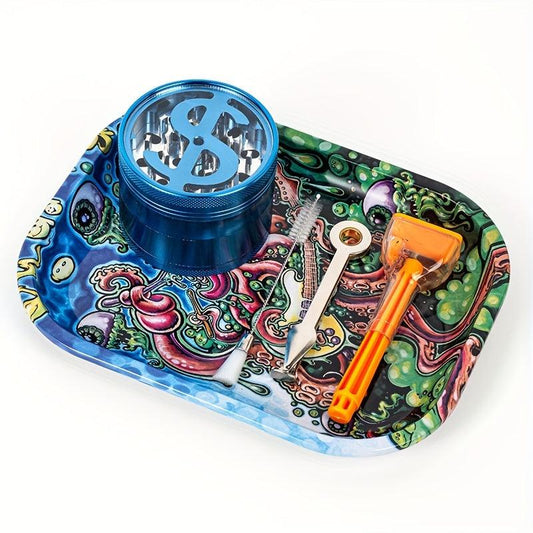 Creative Pattern Rolling Tray Metal Durable Household Wake Up Tray