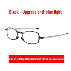Metal Folding Anti Reading Glasses Portable Magnifier Eyewear
