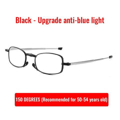 Metal Folding Anti Reading Glasses Portable Magnifier Eyewear