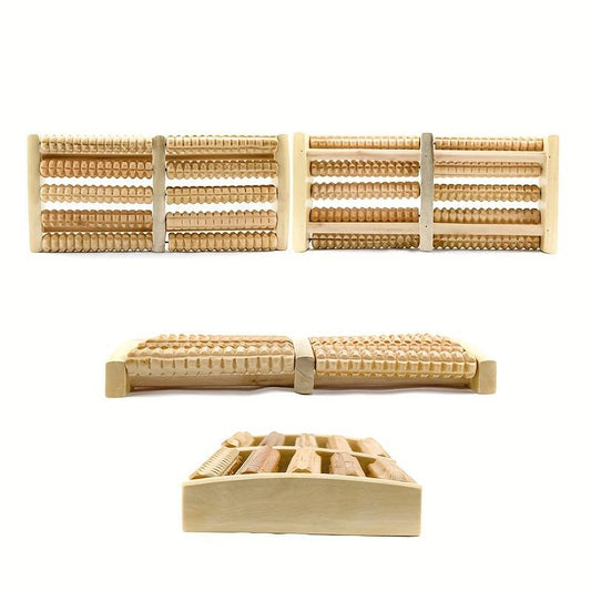 Wooden Foot Massager Roller for Plantar Fasciitis Heel Arch Pain Relief