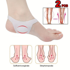 2pcs Silicone Arch Cushion Flat Foot Support Socks Arch Support Cushion