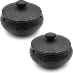 2pcs Ceramic Ashtray With Lids Ash Holders For Smokers
