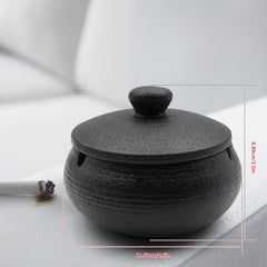 2pcs Ceramic Ashtray With Lids Ash Holders For Smokers