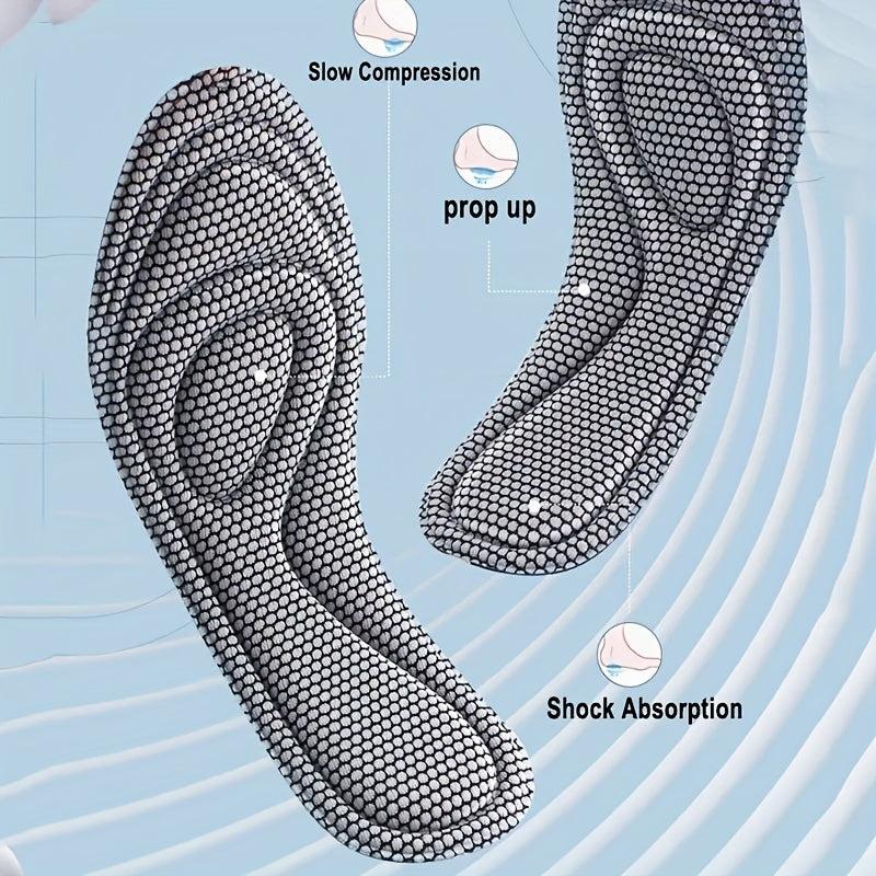 4 Pairs Antibacterial Insoles - Shock Absorbing 5D Memory